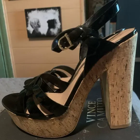 Vince Camuto Black Patent heels  Size 9.5 - Picture 10 of 13